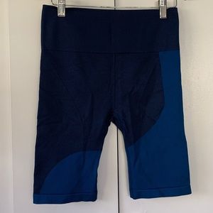 Fabletics Sunny Navy and Blue Long Biker Shorts